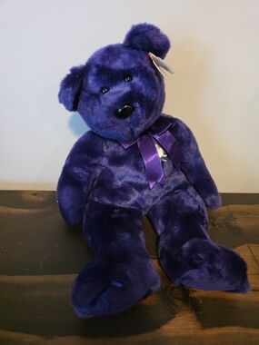 Ty Princess Diana Purple Plush Beanie Buddy with Heart Tag
